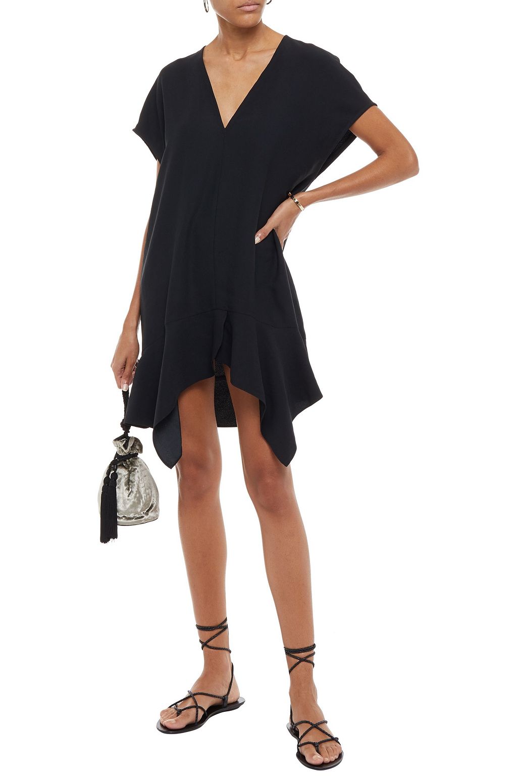 IRO Asymmetric crepe mini dress