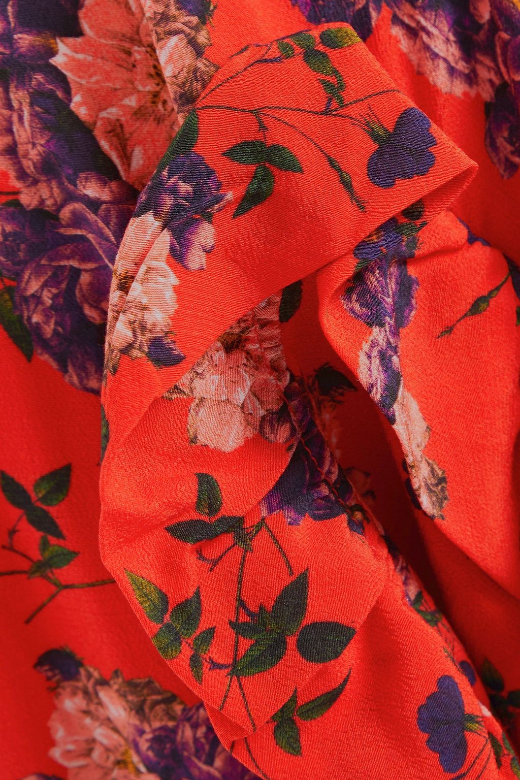 IRO Nucha ruffle-trimmed floral-print crepe mini wrap dress