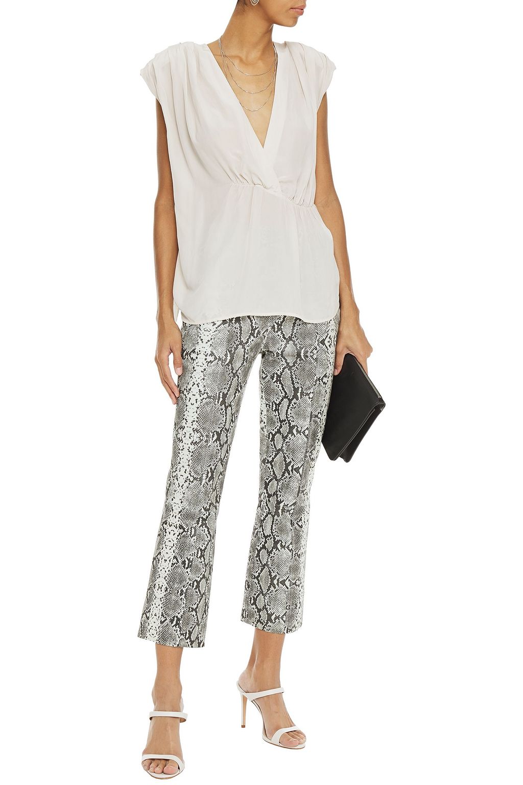 IRO Chelsea gathered crepe de chine top