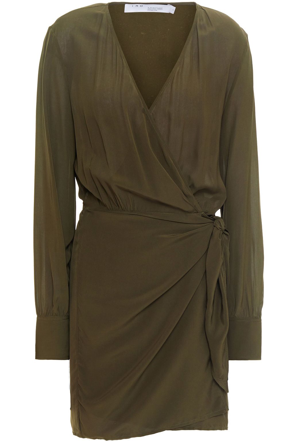 army green wrap dress