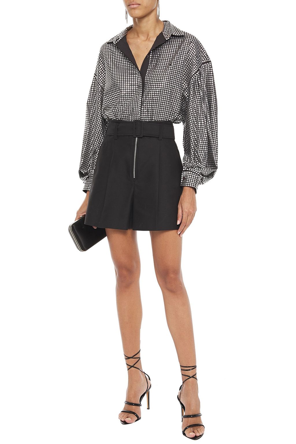 IRO Juno studded crepe shirt