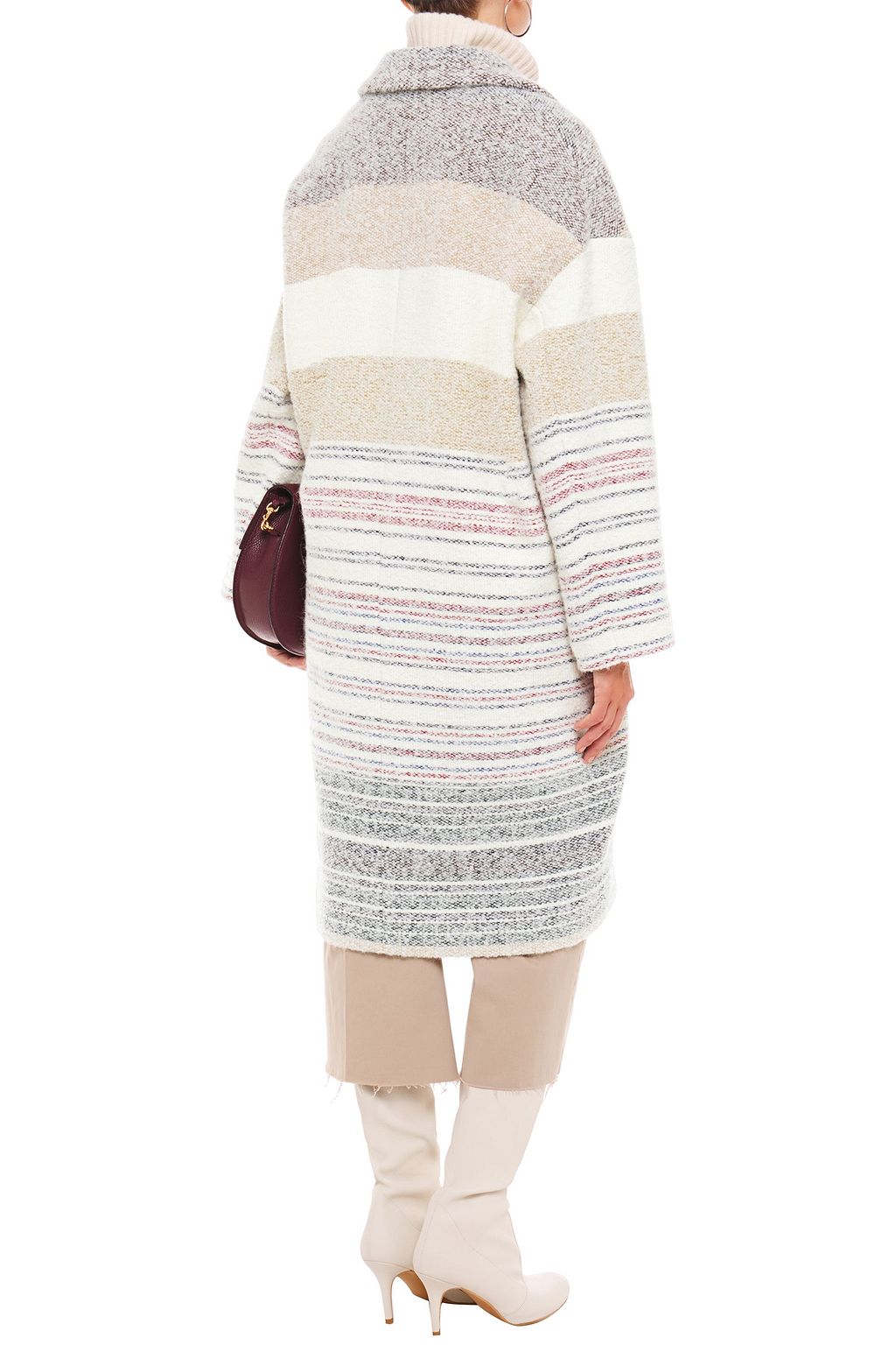IRO Loux oversized striped bouclé coat
