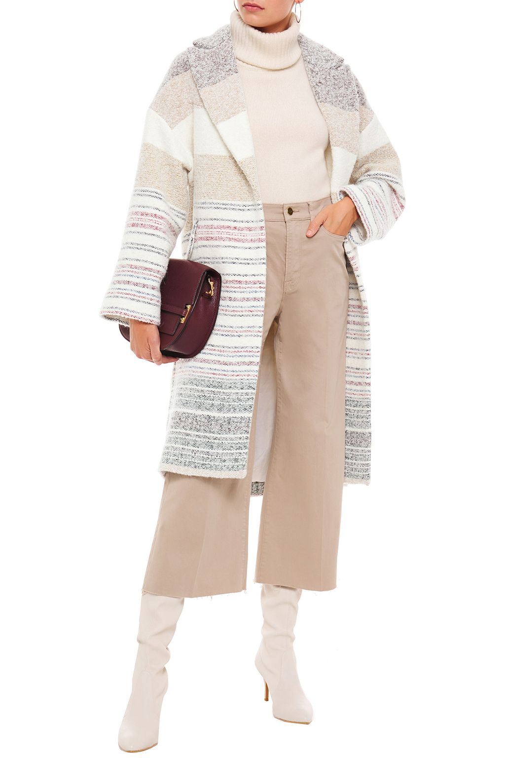 IRO Loux oversized striped bouclé coat