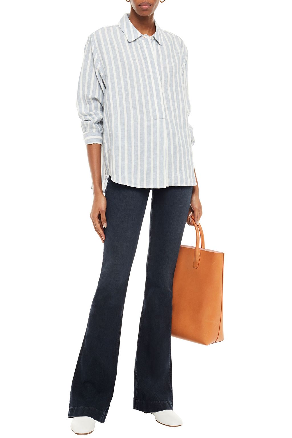 FRAME Striped linen shirt