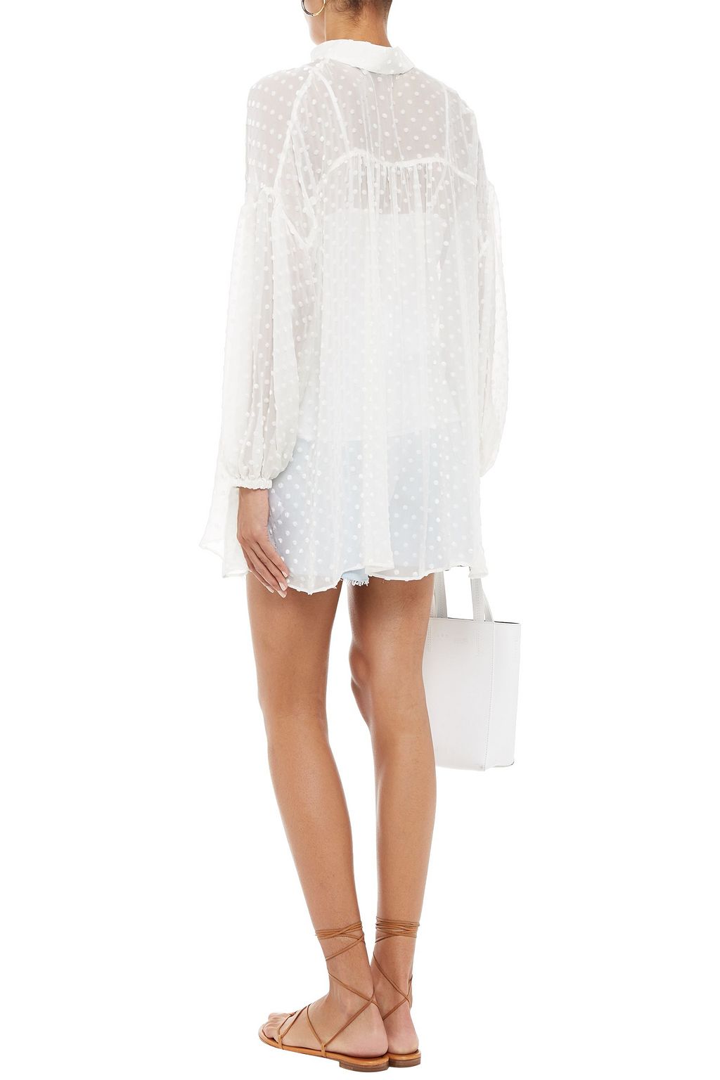 IRO Circe flocked silk-blend chiffon blouse