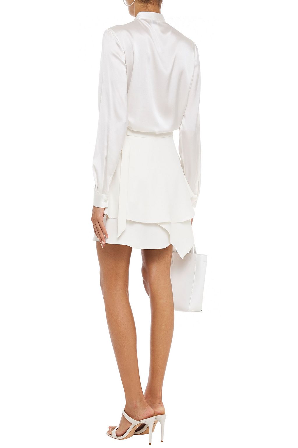 IRO Wrap-effect layered crepe mini skirt