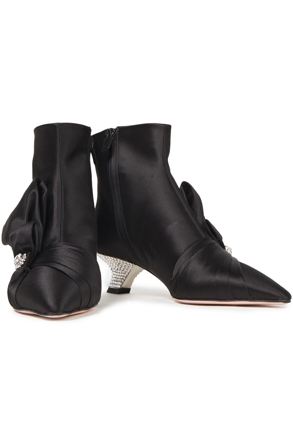 ROGER VIVIER Lavallière embellished satin ankle boots