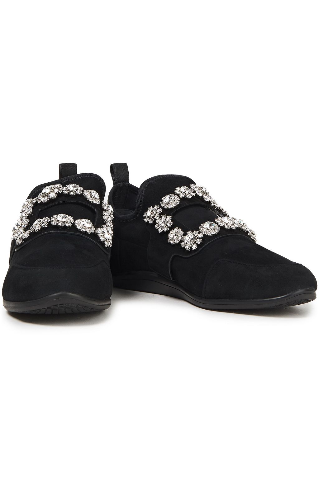 ROGER VIVIER Sporty Viv crystal-embellished suede sneakers
