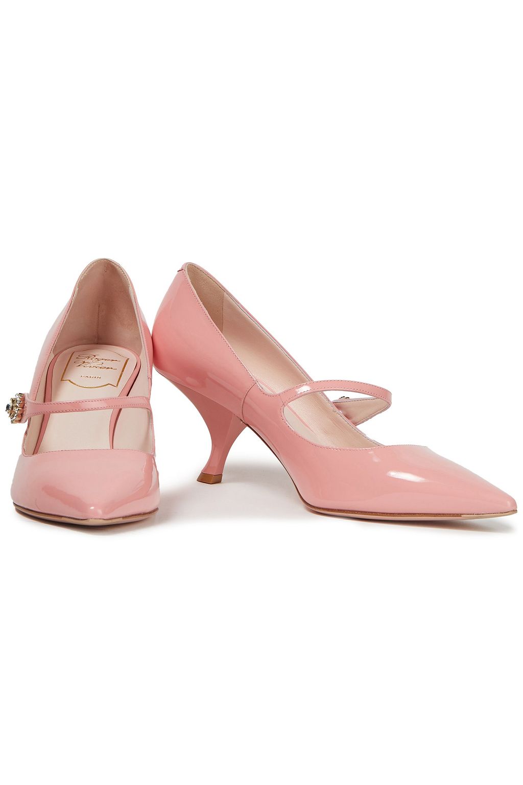 ROGER VIVIER Celeste crystal-embellished patent-leather pumps