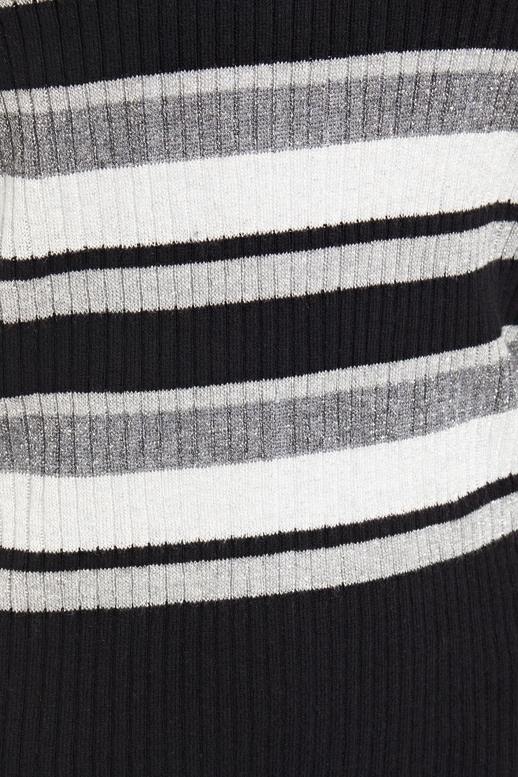 FRAME Metallic striped ribbed-knit sweater