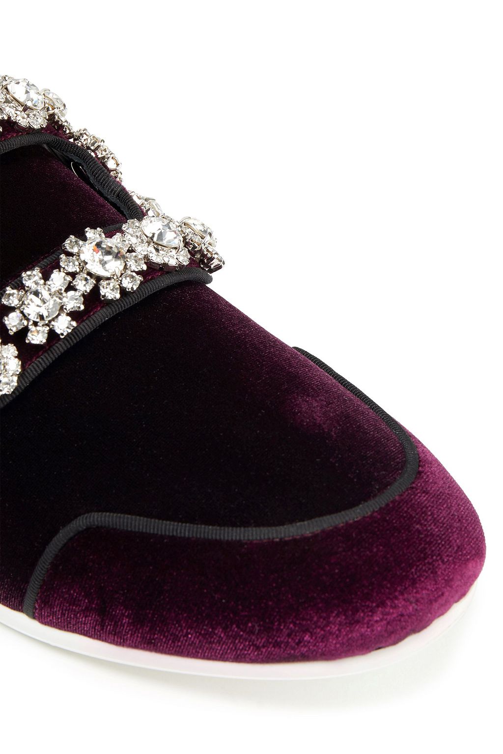 ROGER VIVIER Sporty Viv buckle-embellished velvet slip-on sneakers
