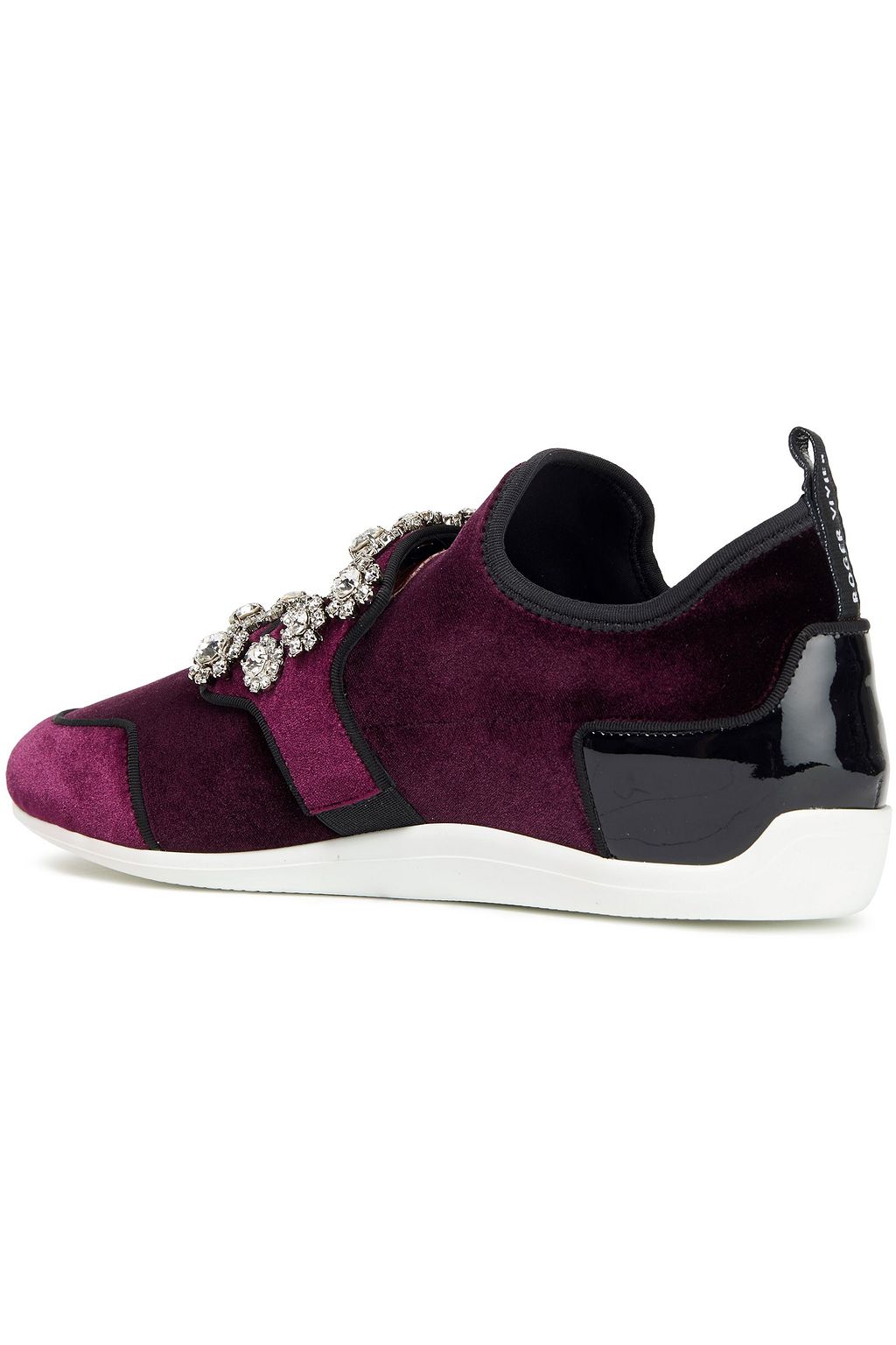 ROGER VIVIER Sporty Viv buckle-embellished velvet slip-on sneakers