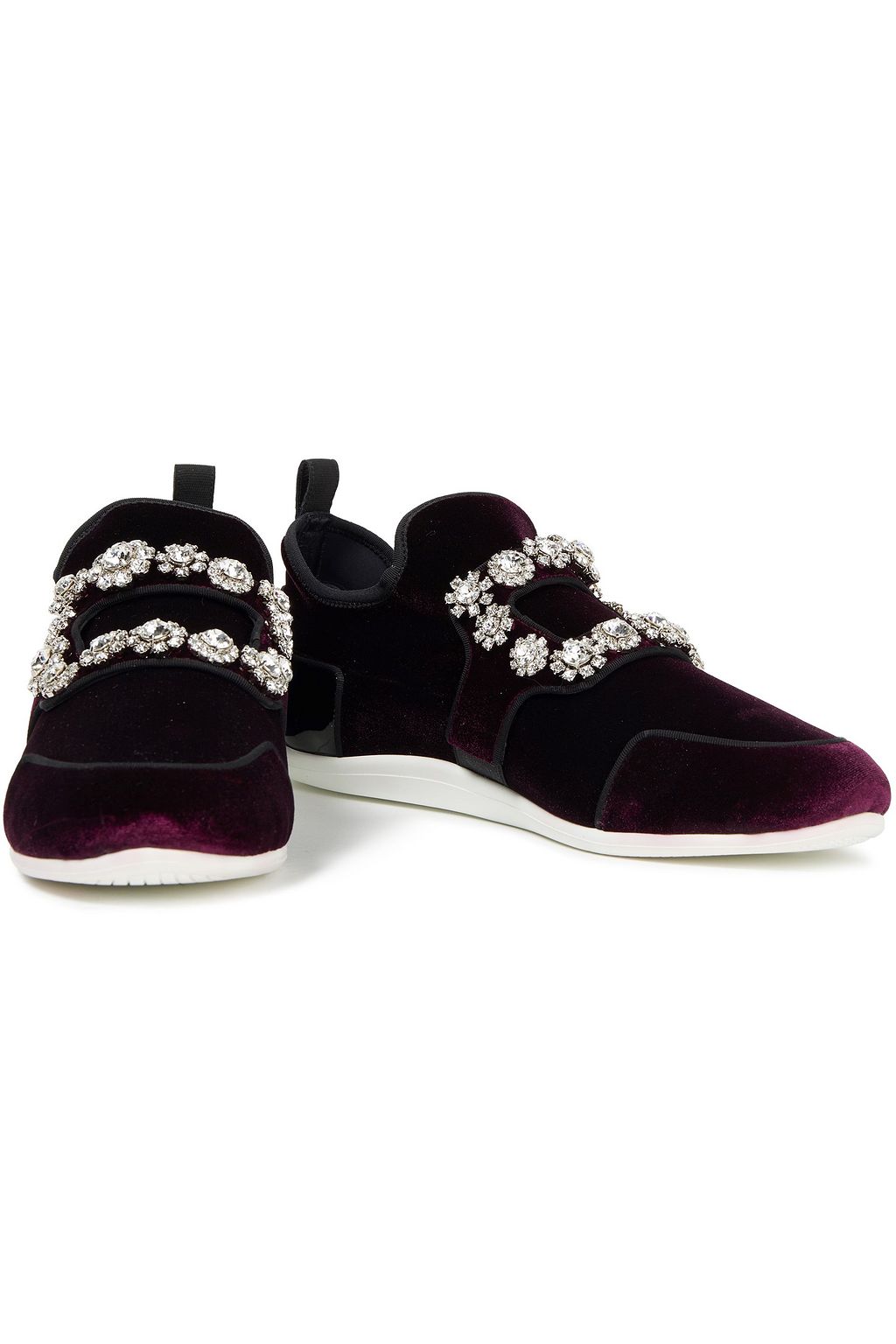 ROGER VIVIER Sporty Viv buckle-embellished velvet slip-on sneakers