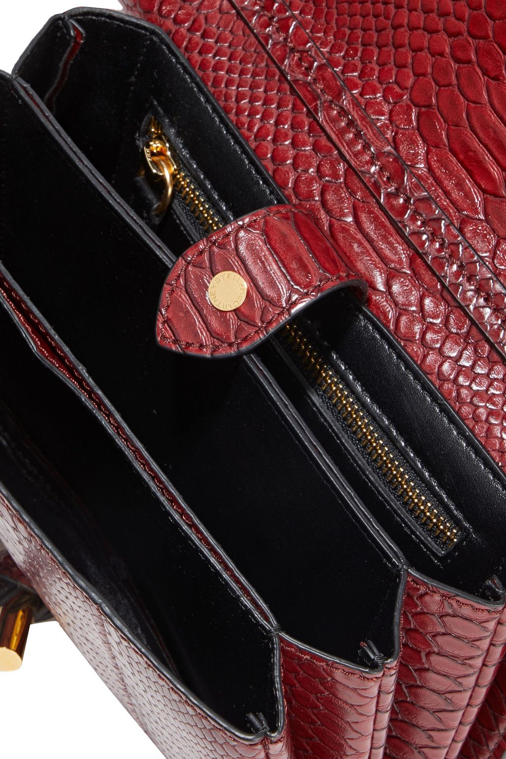 STELLA MCCARTNEY Flo small faux snake-effect leather shoulder bag