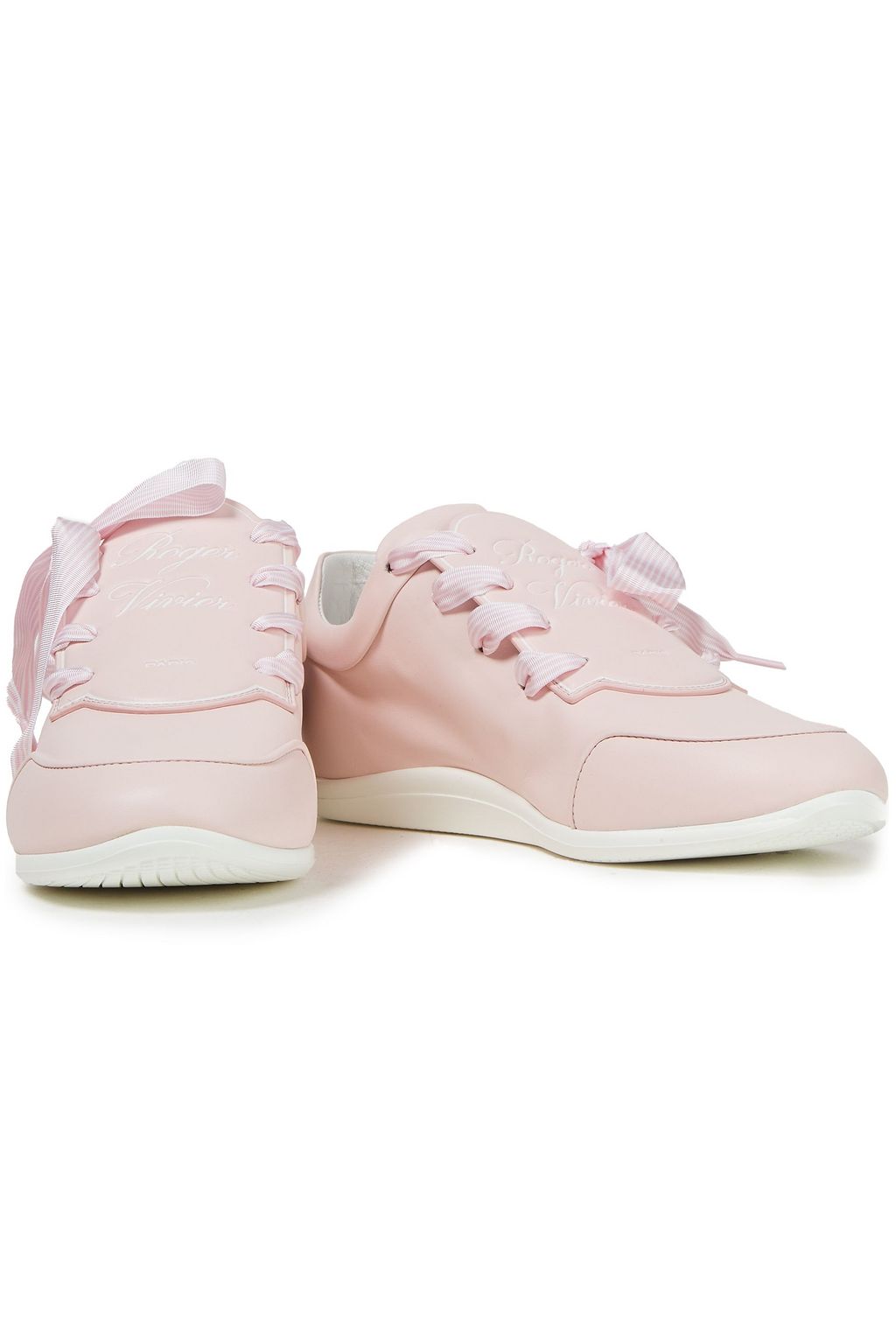 ROGER VIVIER Sporty Viv Etiquette embossed leather sneakers
