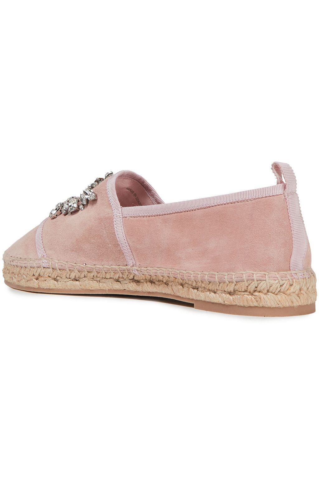 ROGER VIVIER Broche Vivier crystal-embellished suede espadrilles