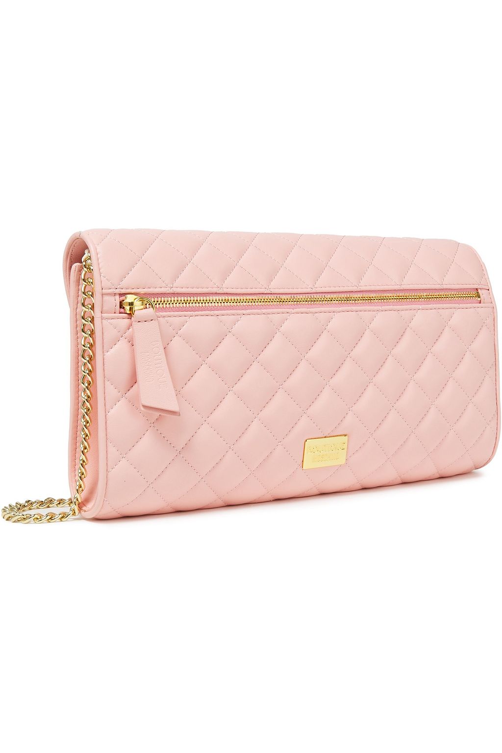 BOUTIQUE MOSCHINO Faux pearl-embellished quilted leather shoulder bag