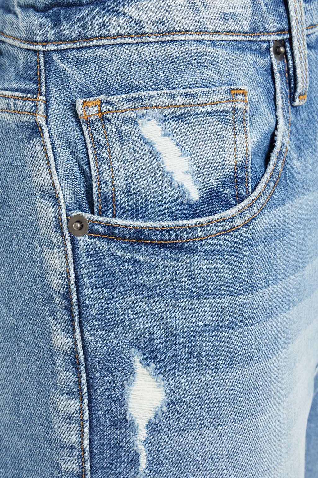 FRAME Distressed denim shorts