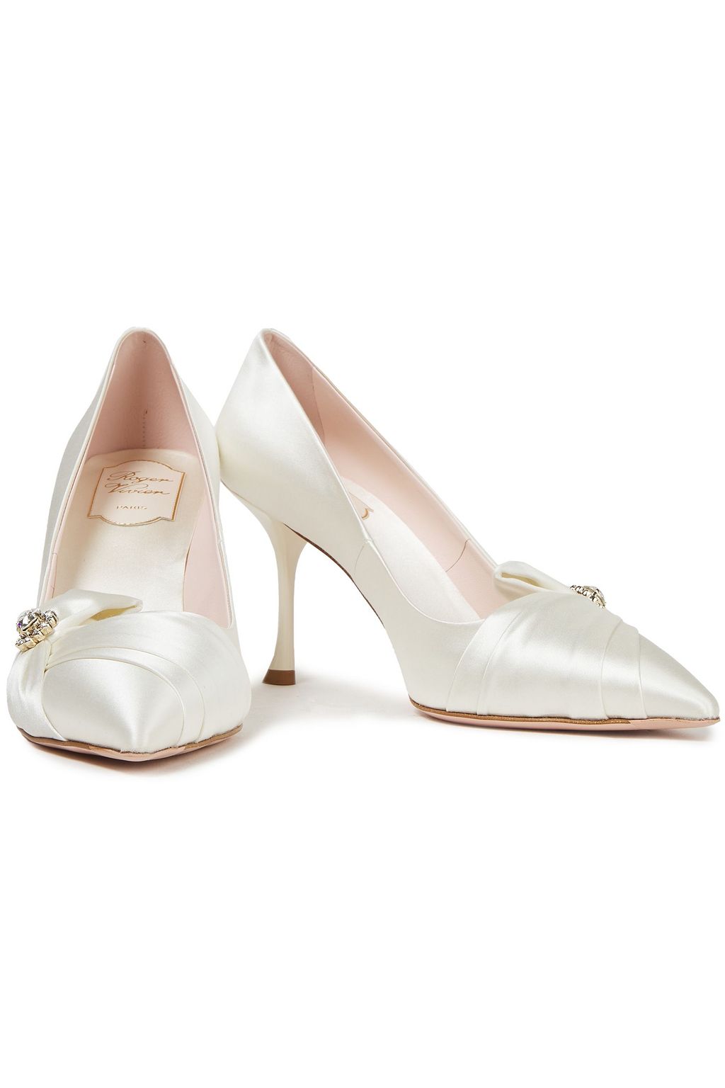 ROGER VIVIER Lavallière embellished satin pumps