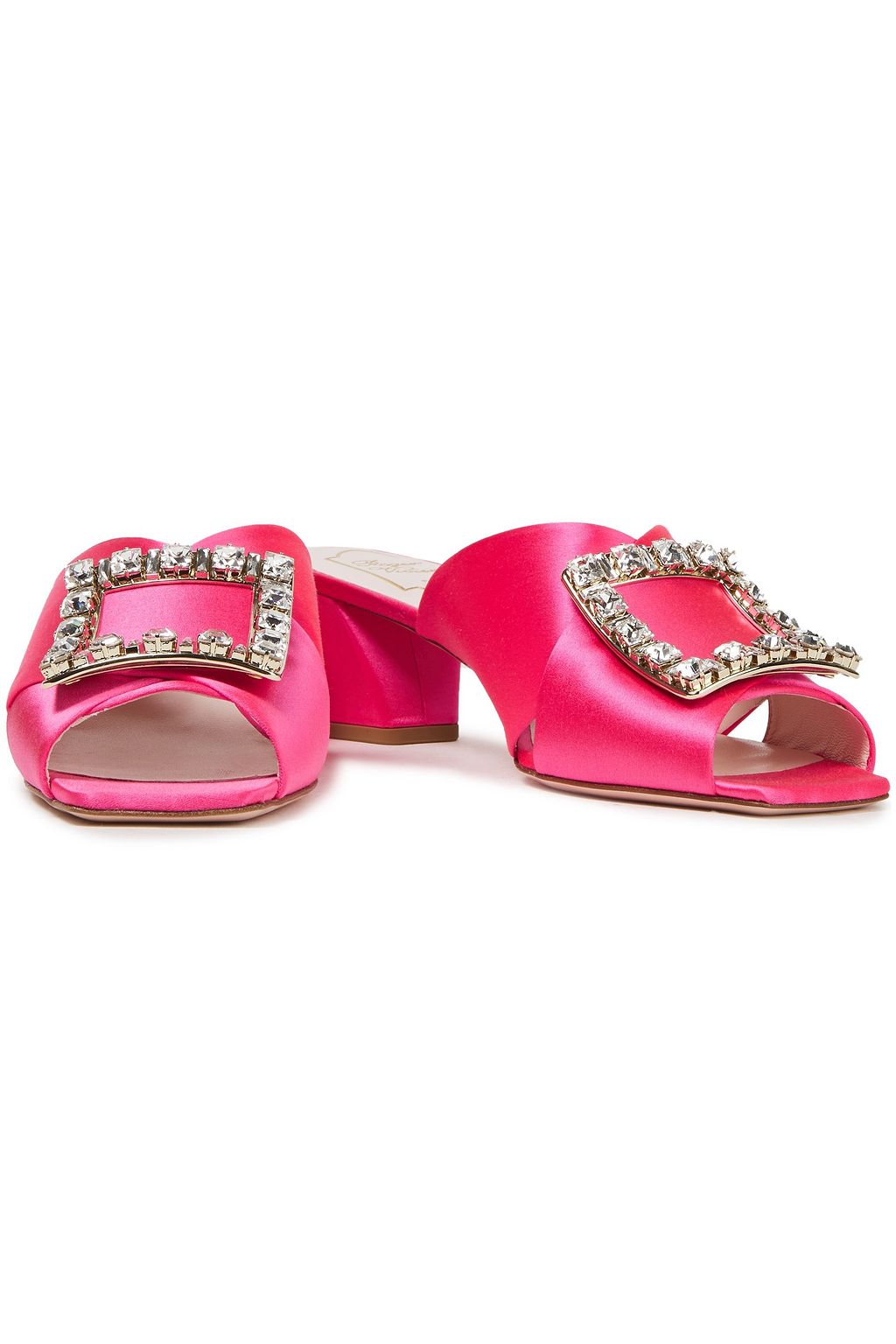ROGER VIVIER حذاء ميول "تري فيفييه" من الساتان مزين بالكريستال