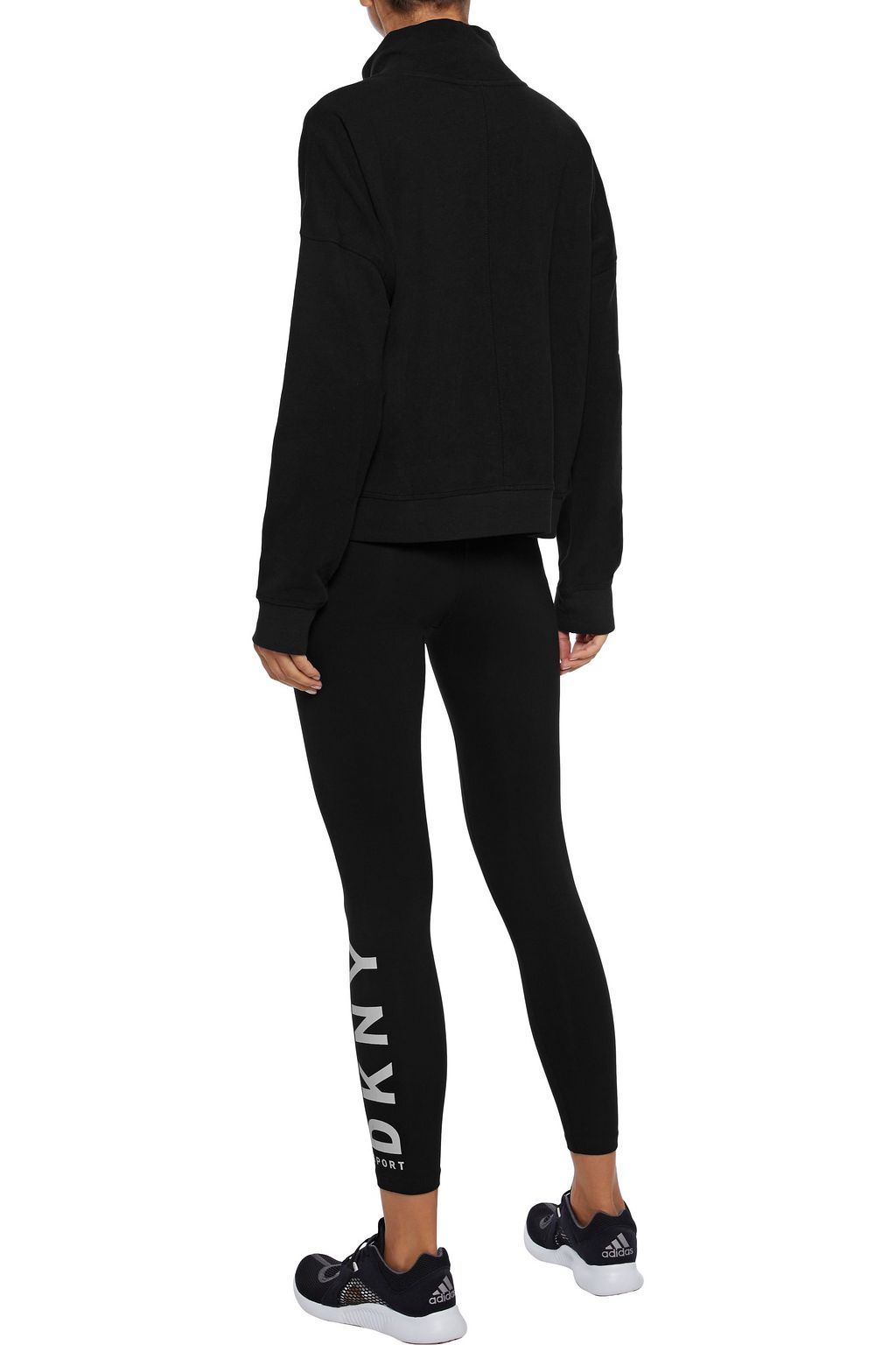 DKNY French cotton-terry turtleneck sweatshirt