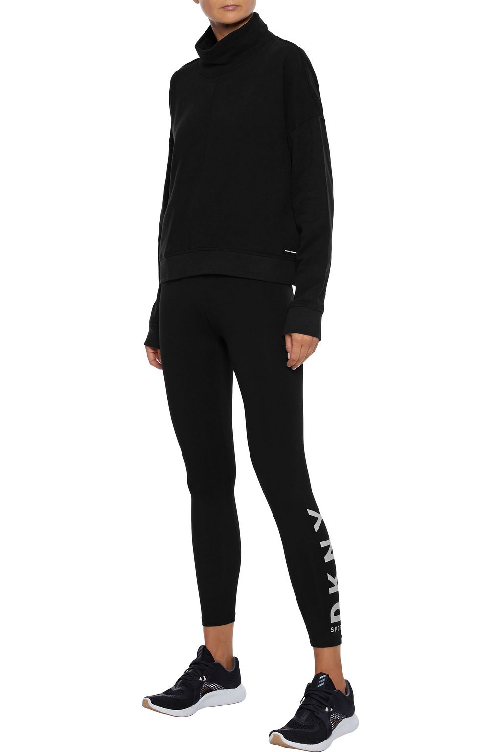 DKNY French cotton-terry turtleneck sweatshirt