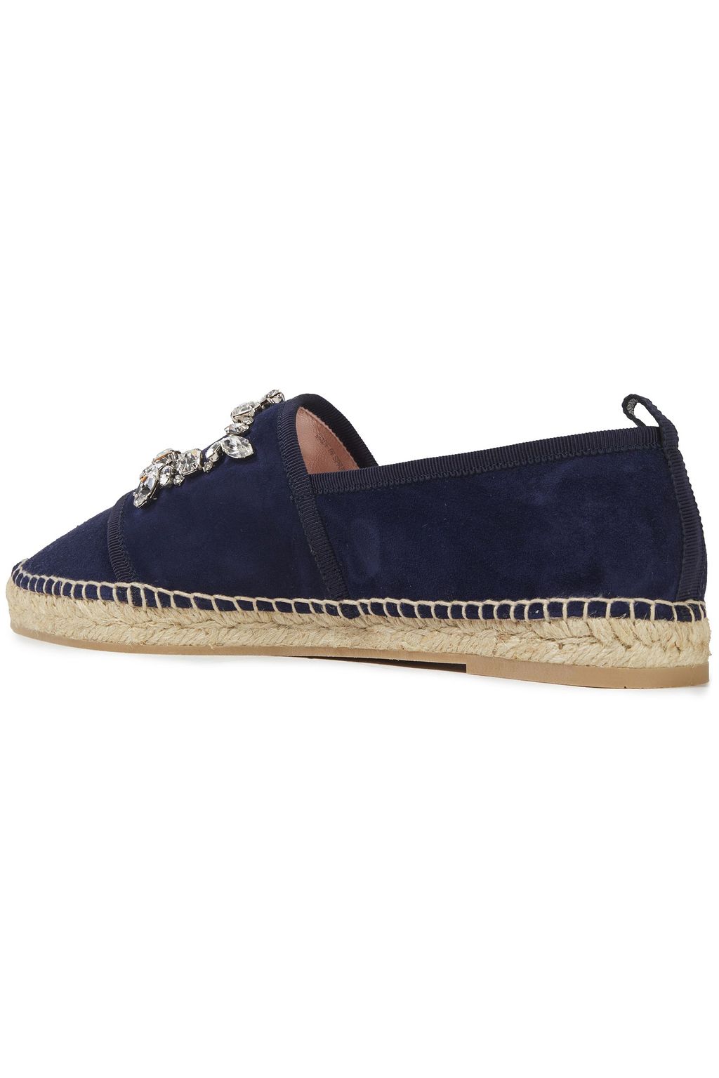 ROGER VIVIER Broche Vivier crystal-embellished suede espadrilles