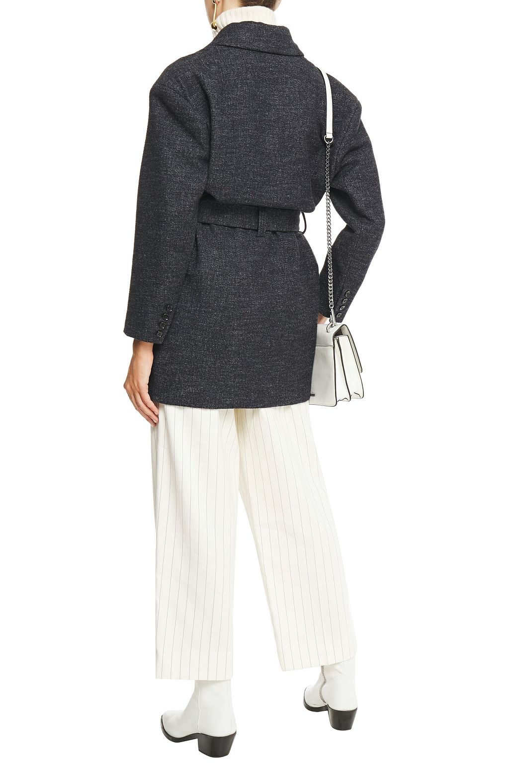 IRO Fernand belted brushed-denim coat