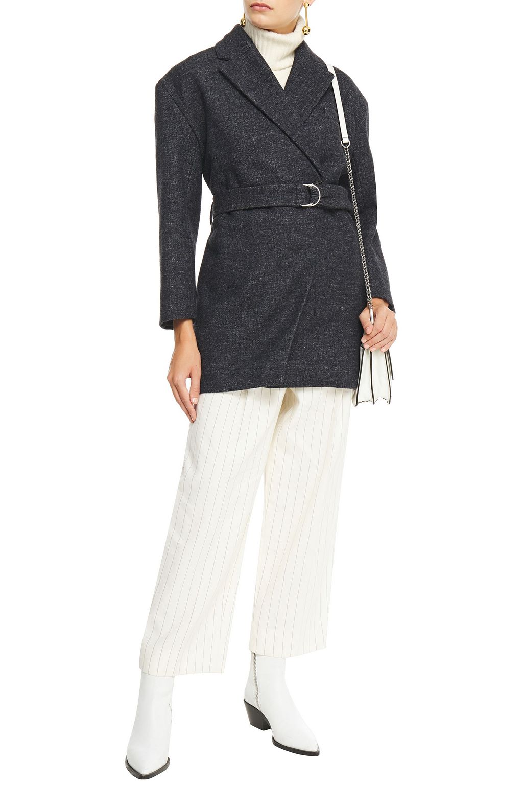 IRO Fernand belted brushed-denim coat