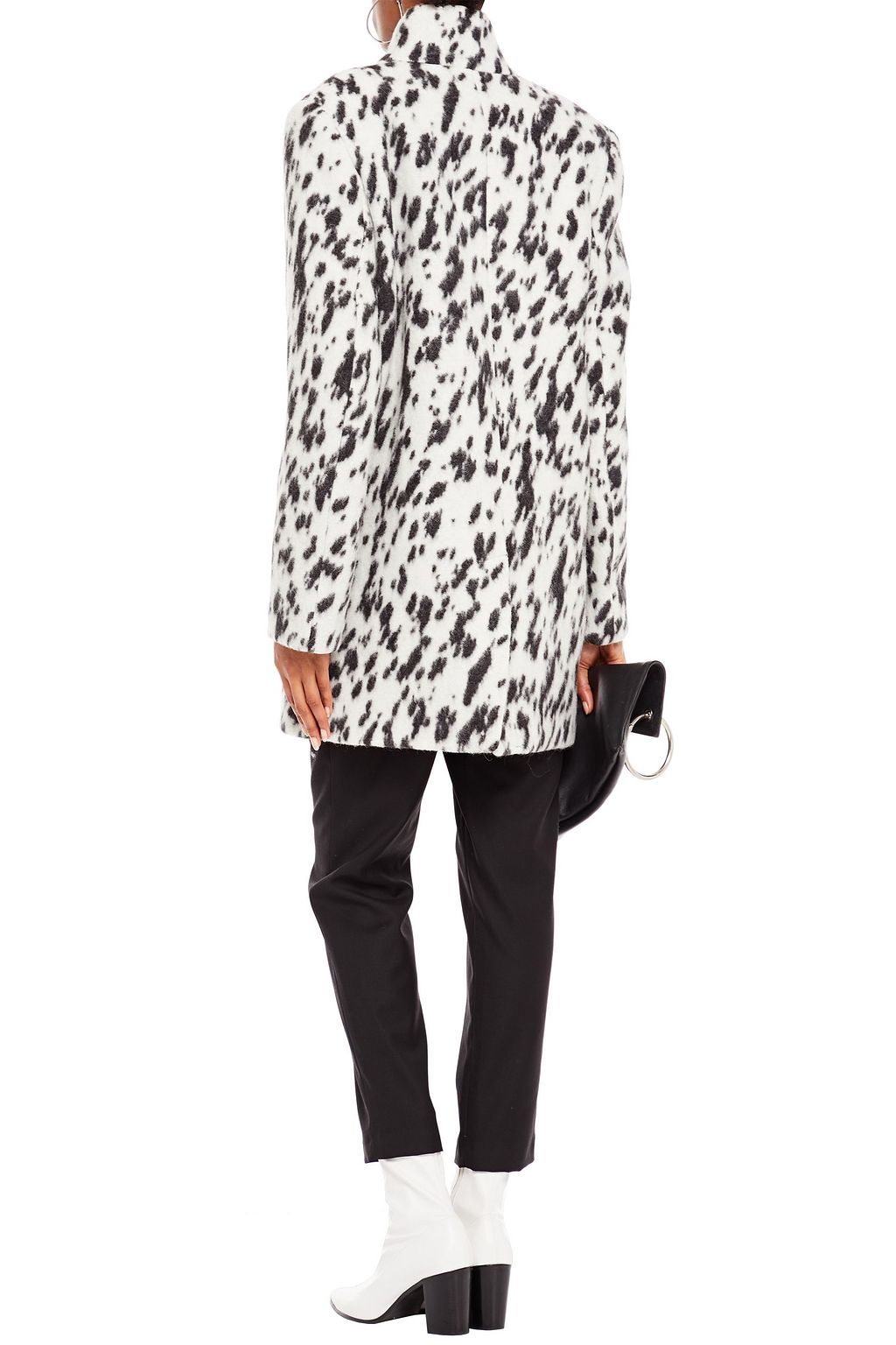 IRO Rimona printed brushed wool, alpaca and silk-blend coat