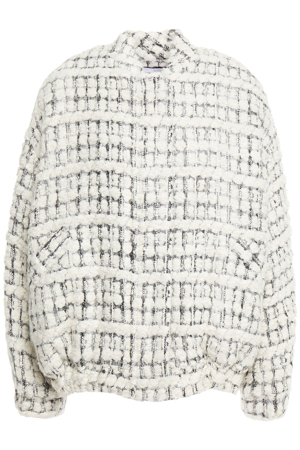 oversize tweed bomber jacket