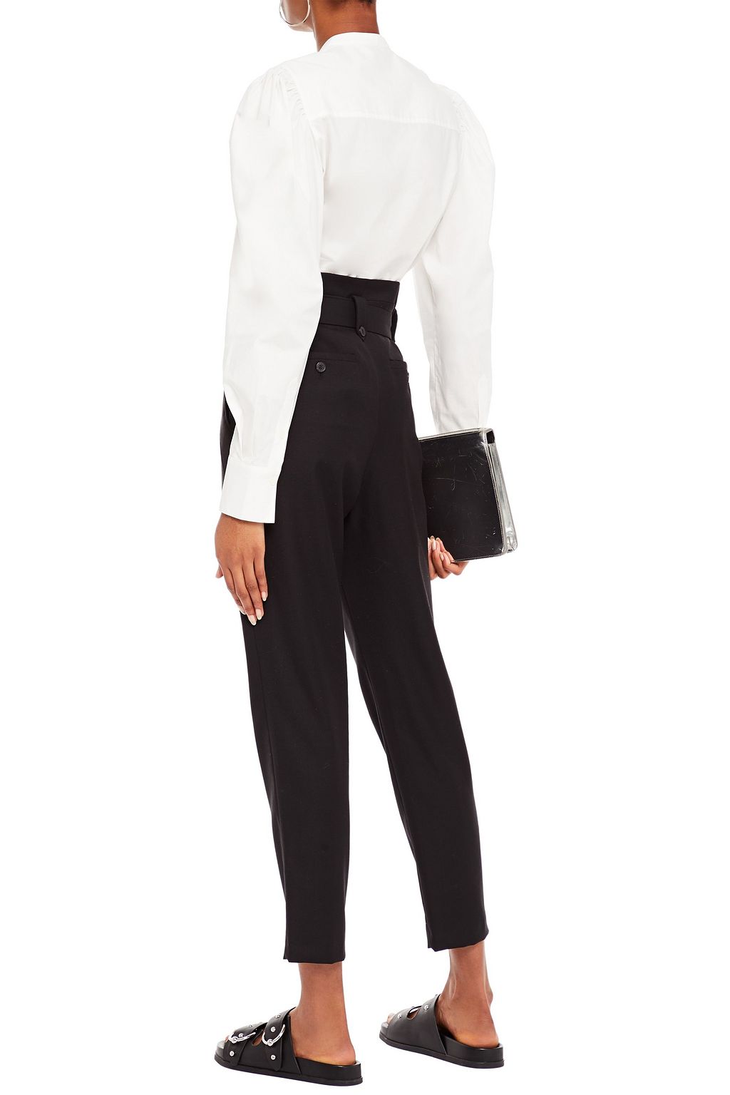 IRO Linaya belted wool-twill tapered pants