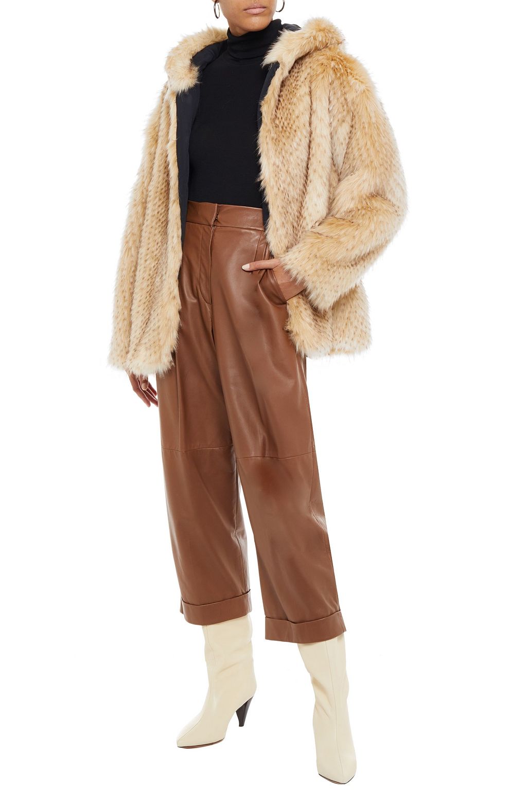 IRO Faux fur hooded jacket