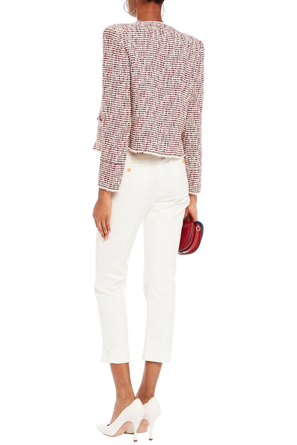 IRO Riona frayed bouclé-tweed jacket