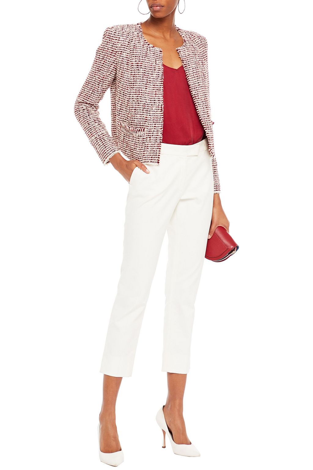 IRO Riona frayed bouclé-tweed jacket