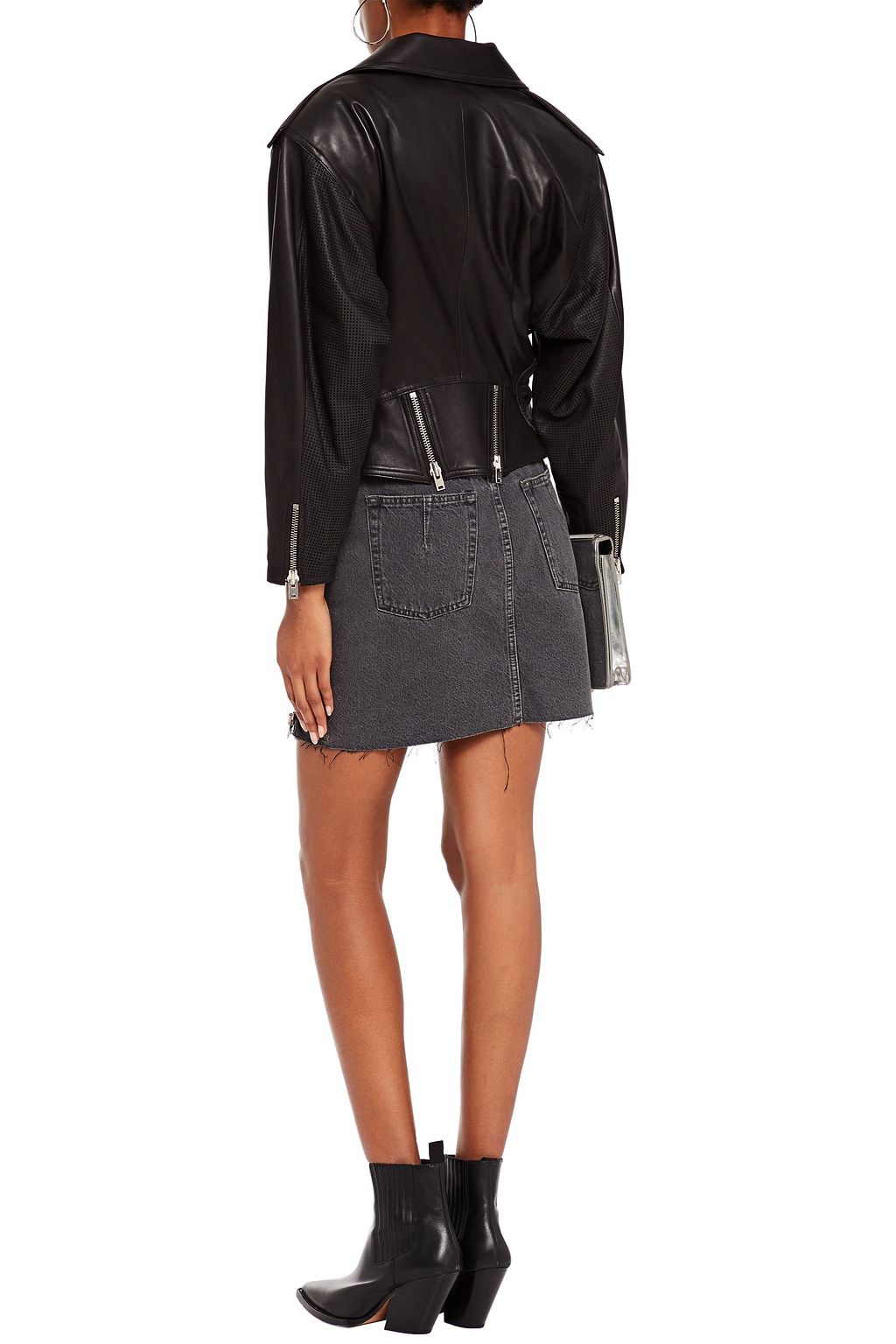 IRO Osorn cropped leather biker jacket