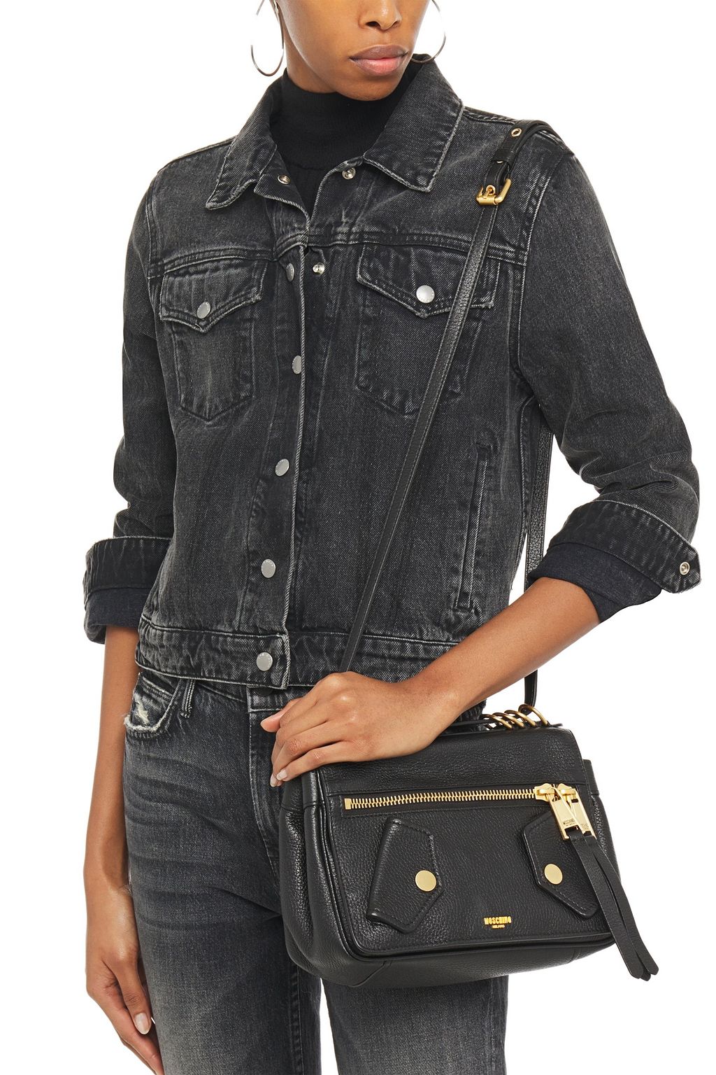 MOSCHINO Pebbled-leather shoulder bag