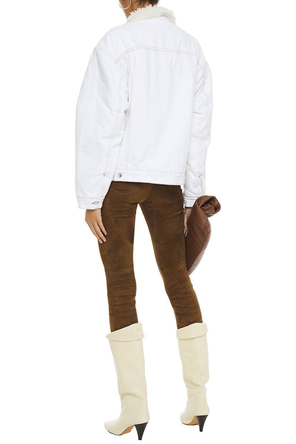 IRO Franz oversized faux shearling-lined denim jacket