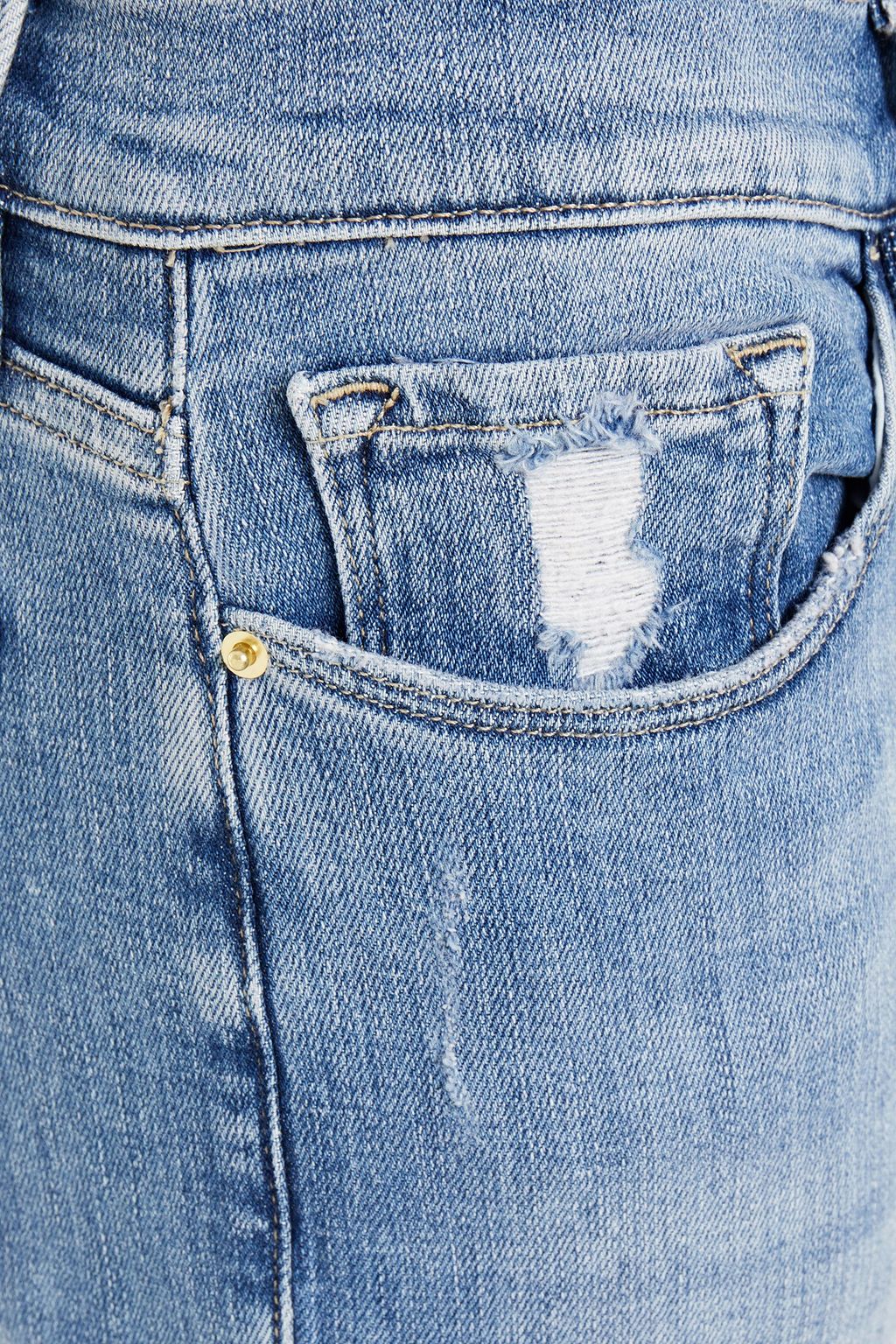 FRAME Cropped faded boyfriend jeans