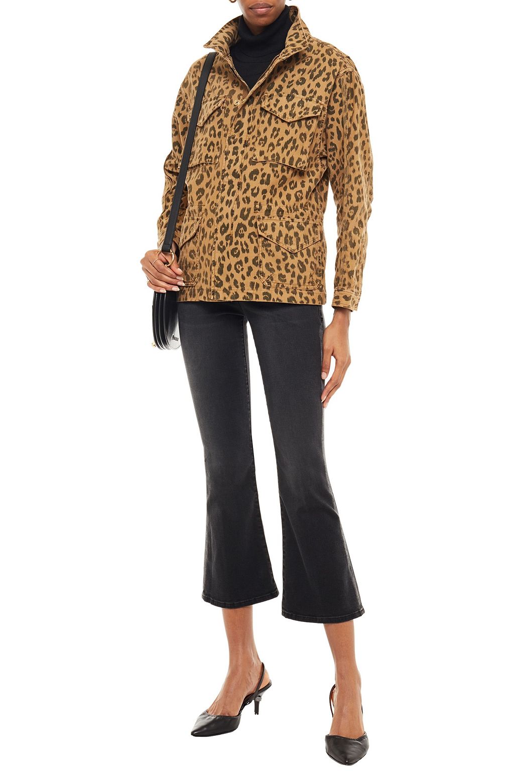 FRAME Leopard-print cotton-canvas field jacket