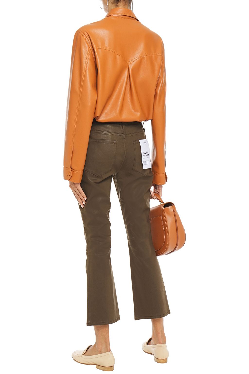 FRAME Le Crop Mini Boot coated high-rise bootcut jeans