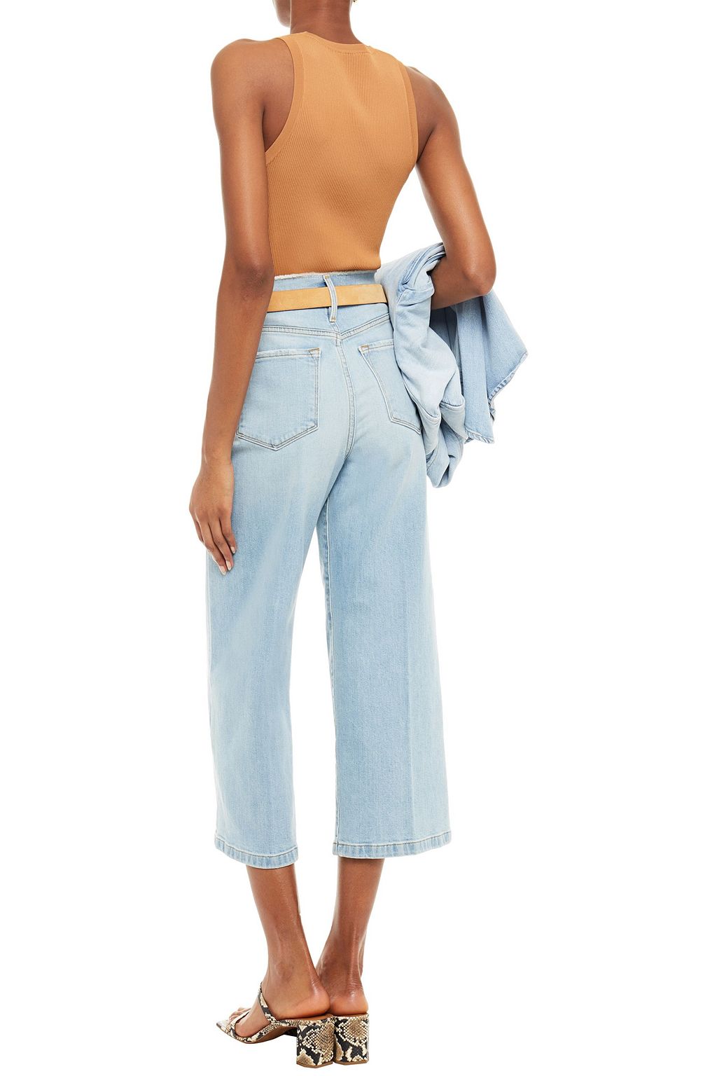 Light denim Ali Wide Crop faded high 