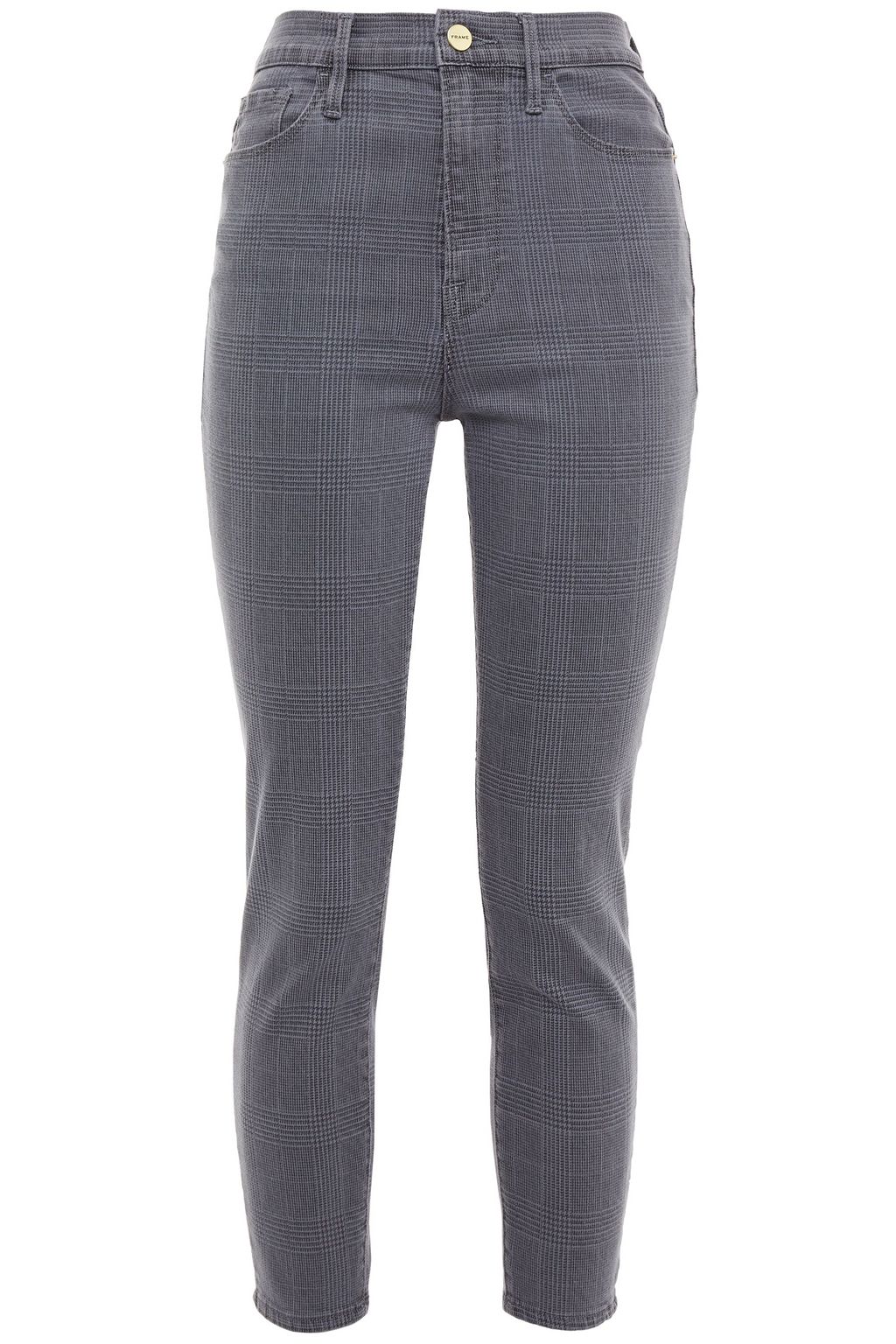 checked skinny jeans