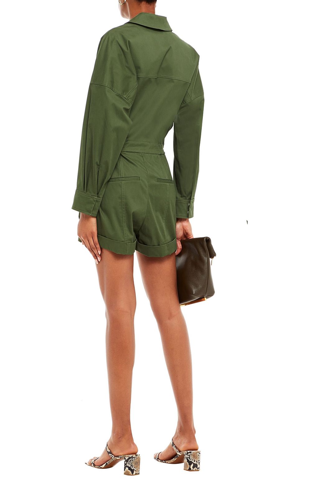 IRO Belo belted cotton-blend twill playsuit