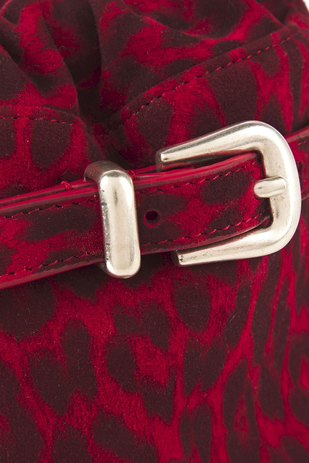 IRO Belty buckled leopard-print suede bucket bag