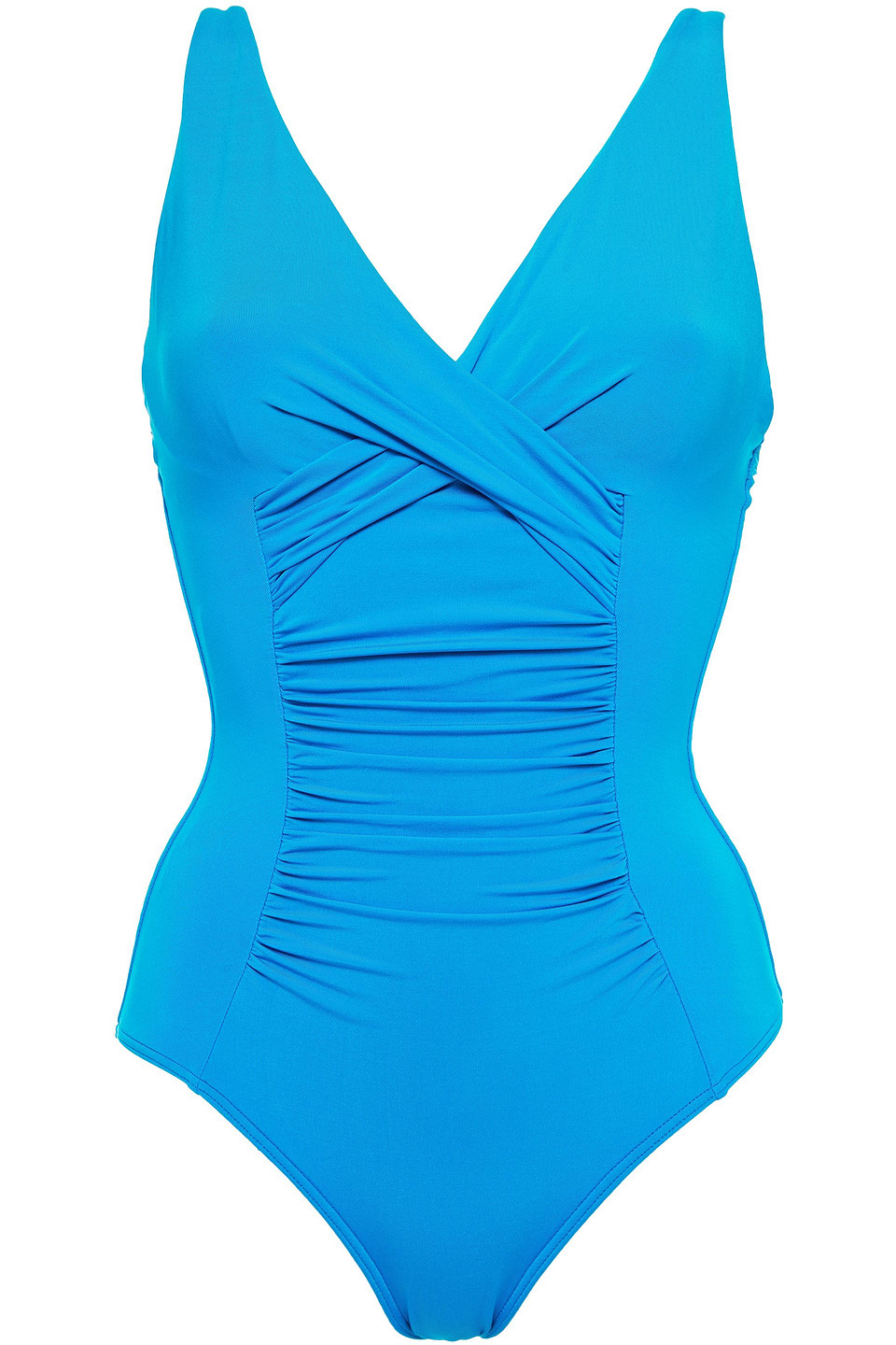 Jets Australia By Jessika Allen Woman Jetset Crossover Ruched Swimsuit Azure Size 12