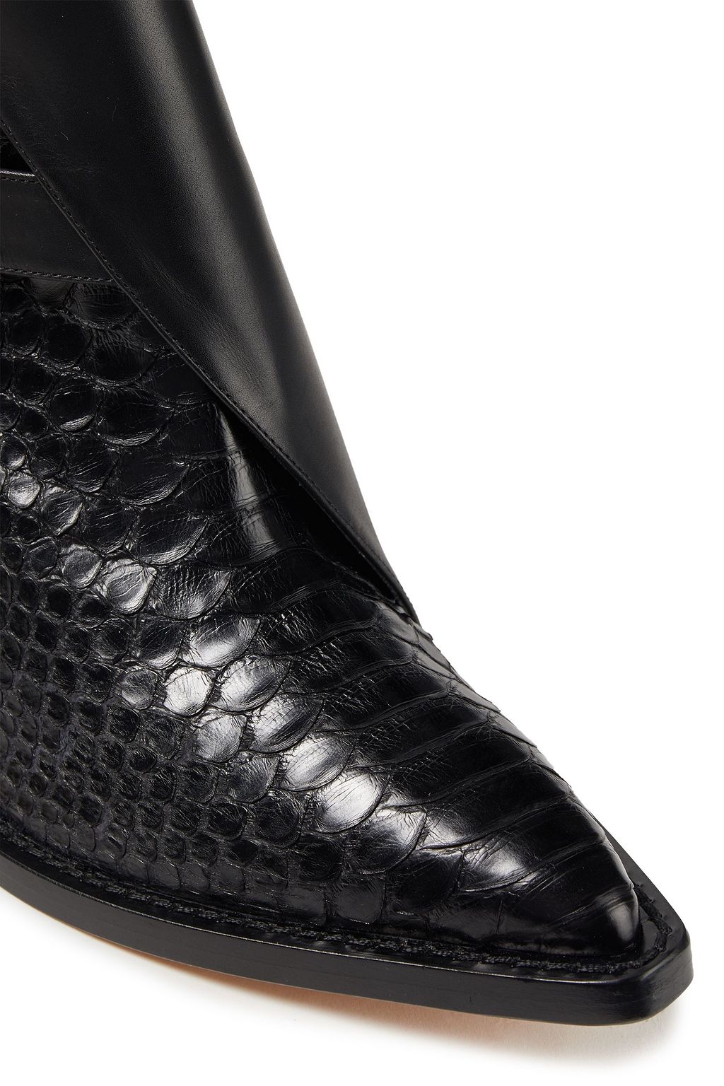 IRO Smooth and snake-effect leather ankle boots