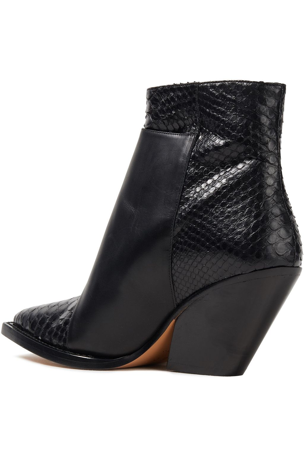 IRO Smooth and snake-effect leather ankle boots