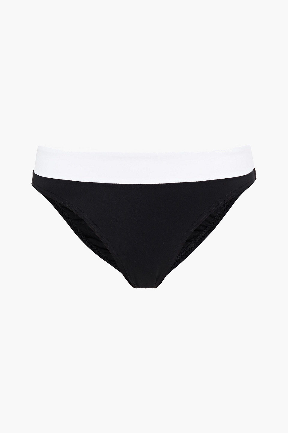 Jets Australia By Jessika Allen Woman Two-tone Mid-rise Bikini Briefs Black Size 10