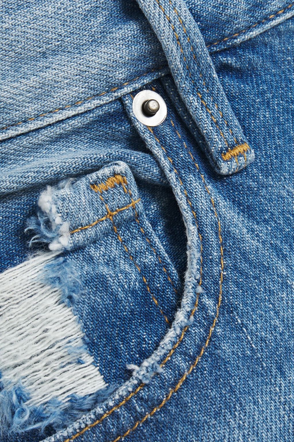 FRAME Heritage Original distressed high-rise straight-leg jeans